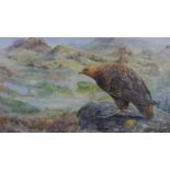 David Barber (Late 20th century school) observant eagle, oil on canvas, signed and dated '99 lower