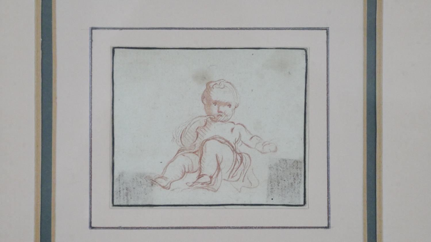 After Salvator Rosa (1615 - 1673), a red pencil drawing of a young child, inscribed 'Defsein de - Image 3 of 4