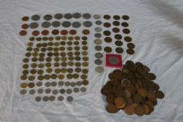 A collection of British coins.