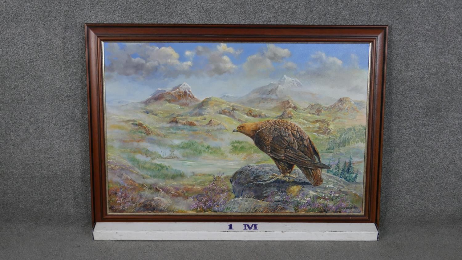 David Barber (Late 20th century school) observant eagle, oil on canvas, signed and dated '99 lower - Image 3 of 6