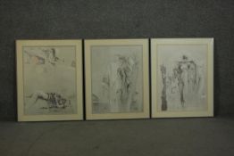 Jürgen Görg, 1951, three limited edition prints, each signed and indistinctly titled and numbered.