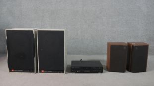 A pair of JBL 4311- A Control Monitor 3-Way speakers with makers plaque to the back, a pair of