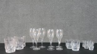 A collection of cut crystal and glass and other items, including a boxed set of six Bohemia