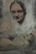 Geraldine Swayne, 1965, "Supernatural Mother", oil and acrylic on canvas, label verso. H.86 W.69cm.