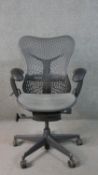 Herman Miller, a contemporary Studio 7.5 office swivel desk chair with adjustable positioning for
