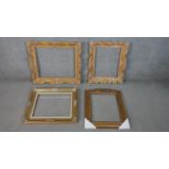 Four gilded moulded resin picture frames, some with foliate and floral motifs. H.79 W.69cm. (