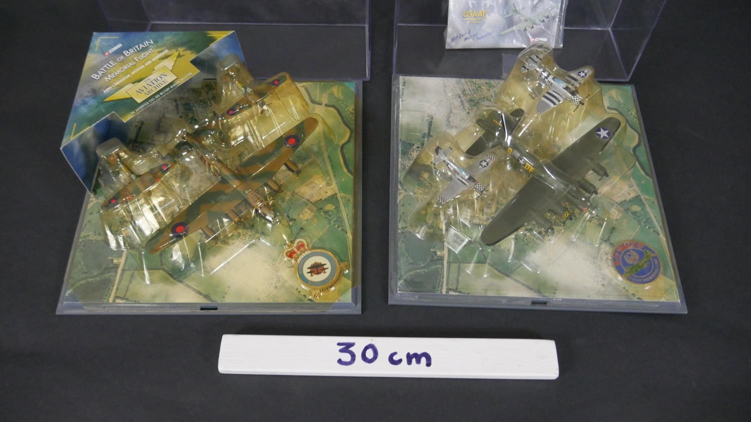 A Corgi perspex cased set, B17-Sally B, Mustang and Thunderbolt along with a Corgi perspex cased - Image 2 of 6