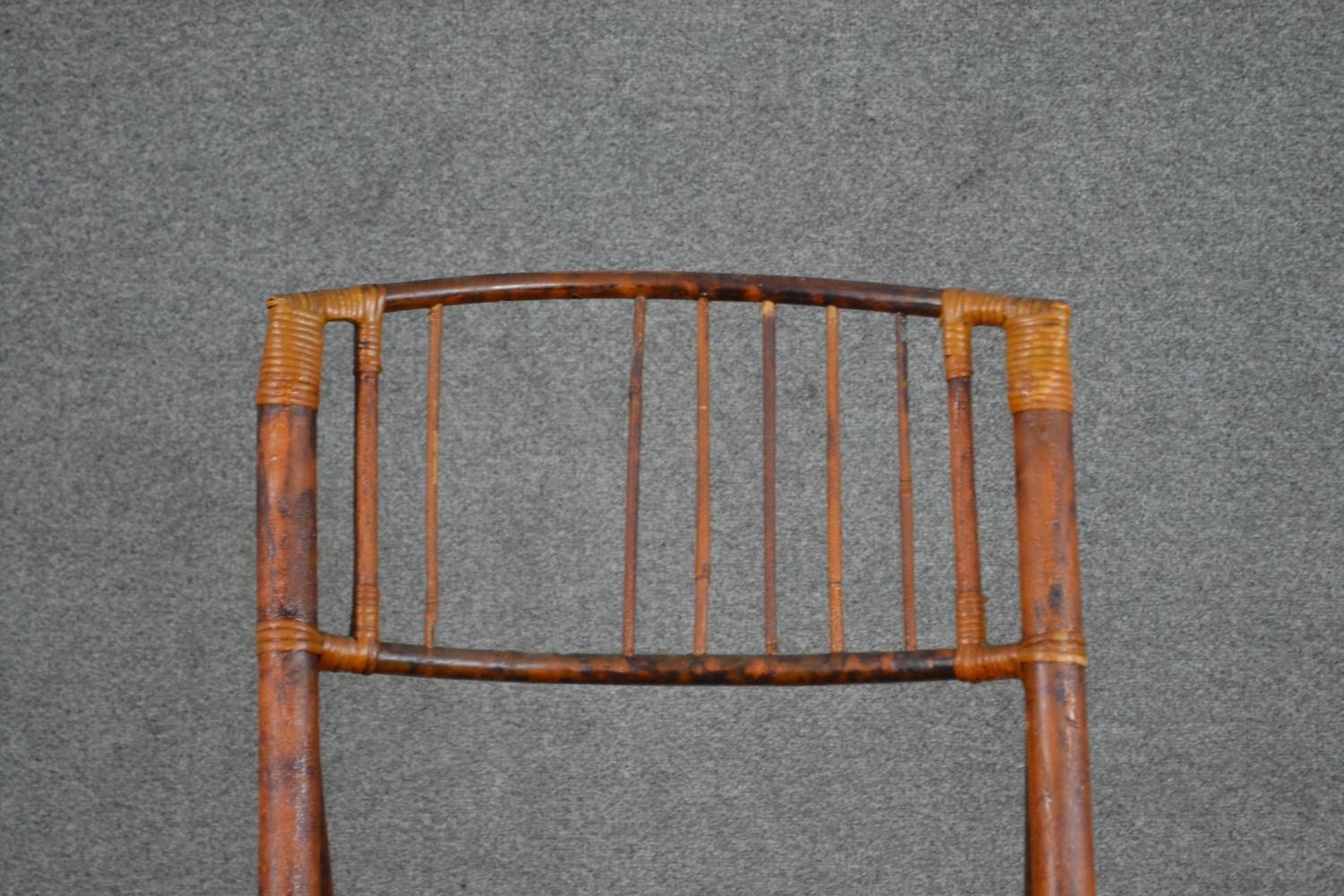 A folding bamboo chair, with a slatted back and seat. - Image 2 of 7