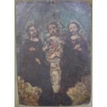 A framed and glazed 19th century oil on copper showing the Transfiguration - Jesus with Moses and