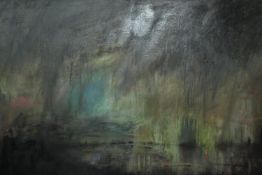 STOT21stCplanB (Harry Adams), 20th Century, "Dark Water'', oil, encaustic and