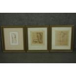 Ian Laurie, three limited etchings, female nudes, edition 10/25, 19/45 and 15/25, signed and