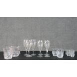 A collection of cut crystal and glass and other items, including a boxed set of six Bohemia