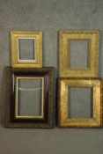 A collection of four carved giltwood and gesso picture frames, with various designs. H.47 W.36cm. (