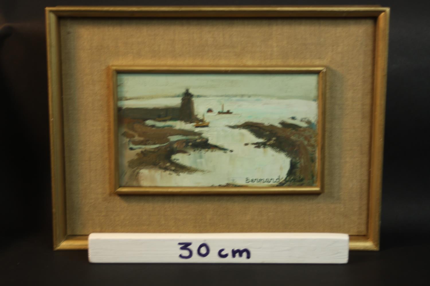 Bernard Conte (1931-1995), Coastal Scene, oil on canvas, signed lower right, label and inscription - Image 3 of 5