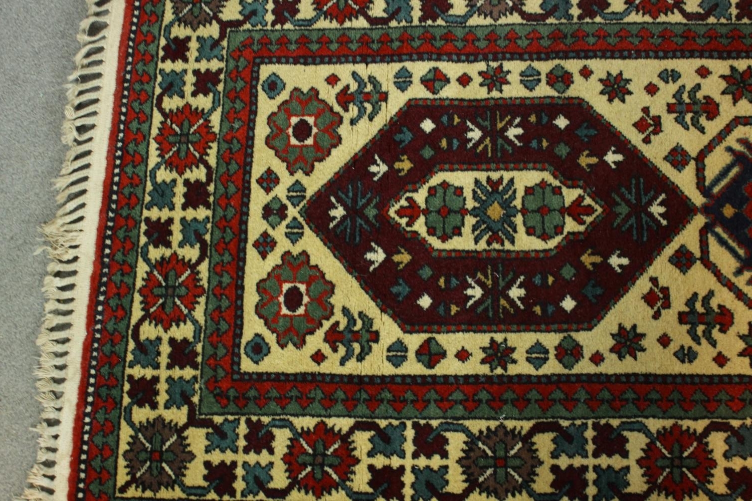 A hand made beige ground Russian Erevan runner. L.235 W.85cm. - Image 5 of 6