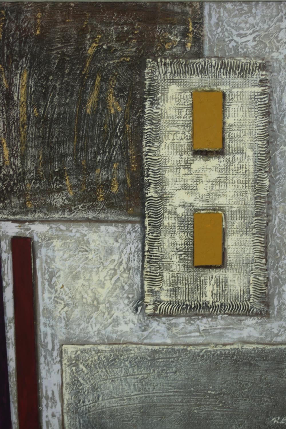 After Rothko, a framed abstract oil on board, signed R. Stokes with a similar unframed oil on board, - Image 4 of 11