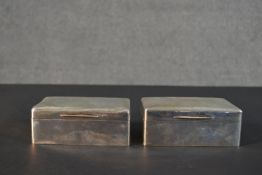 Two early 20th century cedar lined silver cigarette boxes. One hallmarked: JB for Joseph Braham,