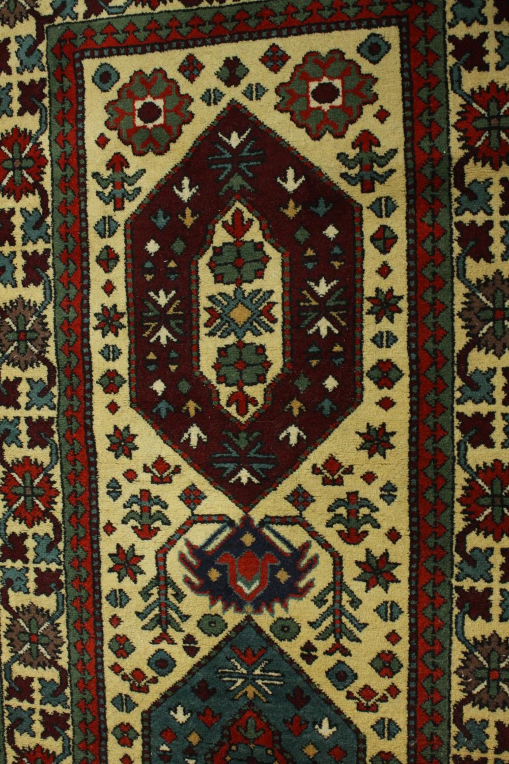 A hand made beige ground Russian Erevan runner. L.235 W.85cm. - Image 3 of 6