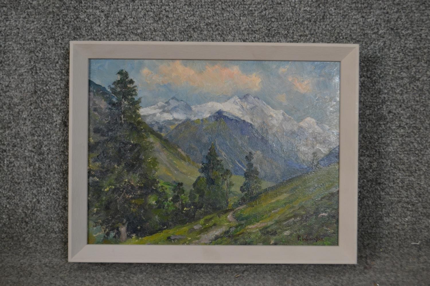 Paul Weisenfels (1858-1939), mountainous landscape, oil, signed lower right. H.24.5 W.32cm - Image 2 of 4