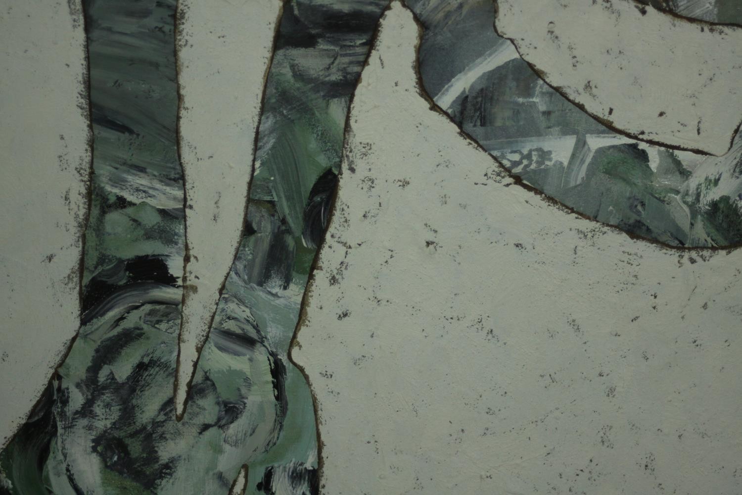 John Squire (guitarist for the Stone Roses), B.1962, 'Converse', abstract oil and mixed media canvas - Image 9 of 10