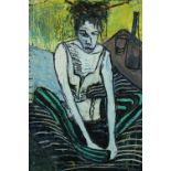 Billy Childish (b.1959) An unframed oil on board 'Traci', 1982. Monogrammed SH (Steven Harper his