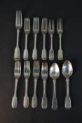 A collection of twelve pieces of 19th and 20th silver cutlery, some with Dublin assay marks.