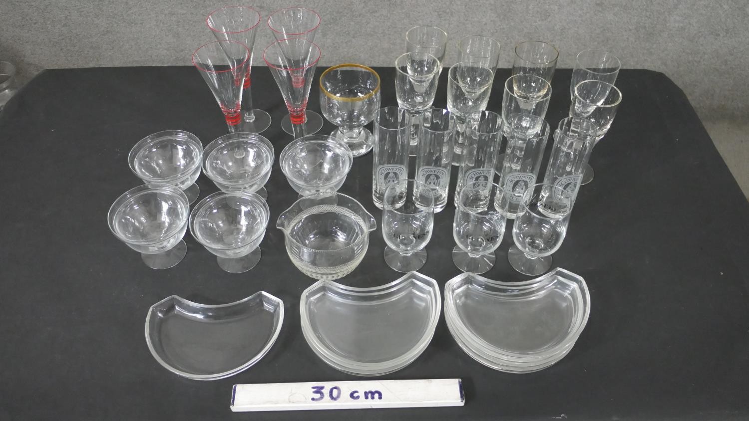 A collection of glassware, including a set of five vintage Schweppes glasses, three Guinness - Image 2 of 10