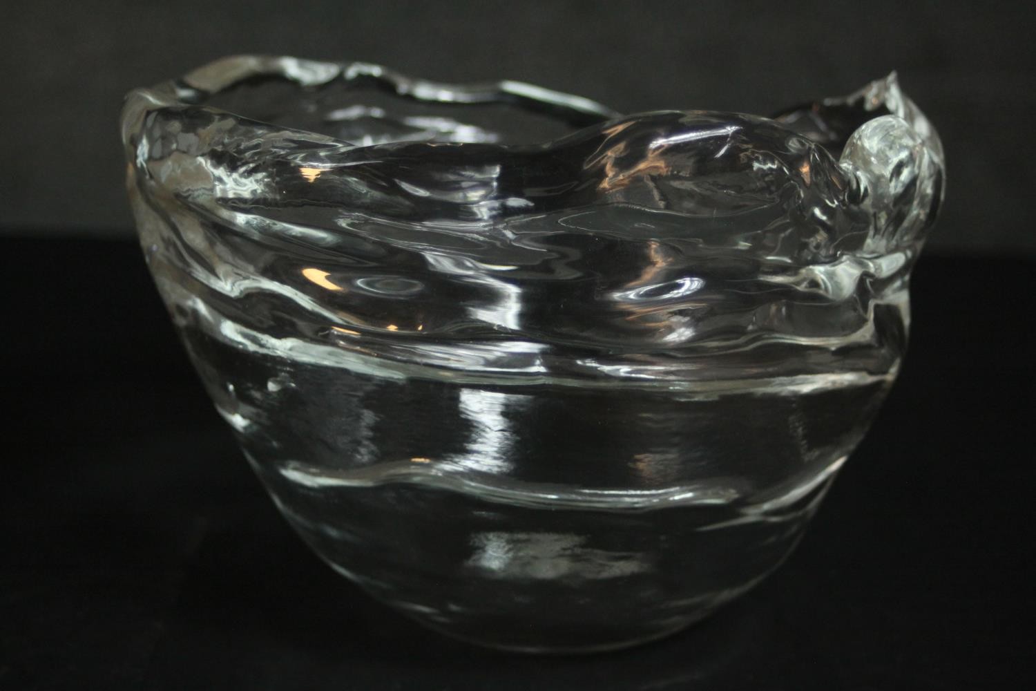 Lasvit (Czech), a 'Frozen' glass bowl designed by Maxim Velcovsky, with original box.