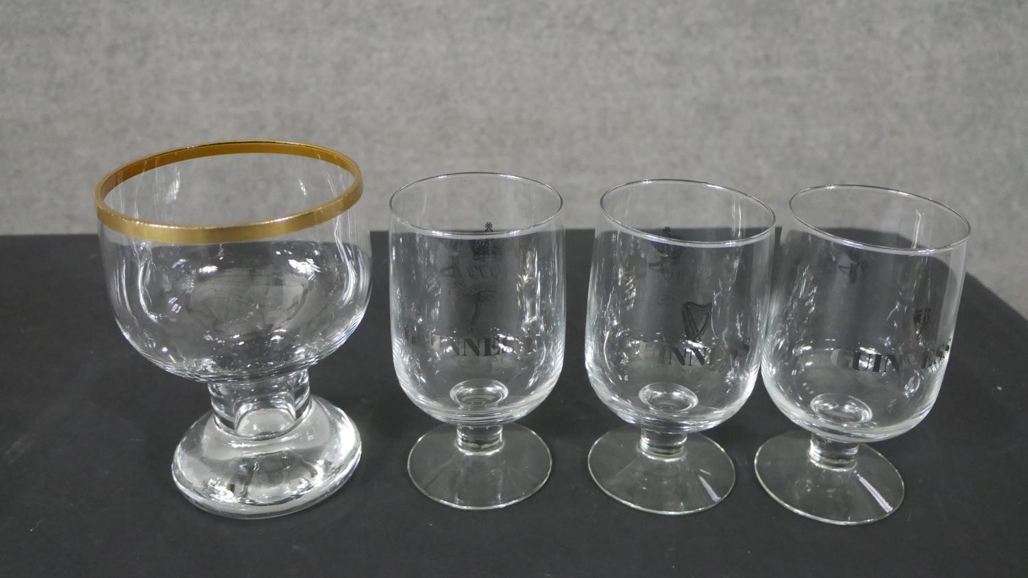 A collection of glassware, including a set of five vintage Schweppes glasses, three Guinness - Image 7 of 10