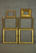 A collection of six giltwood and gesso picture frames each with a different design. H.38 W.38cm. (
