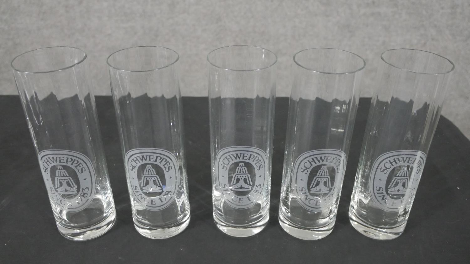 A collection of glassware, including a set of five vintage Schweppes glasses, three Guinness - Image 6 of 10