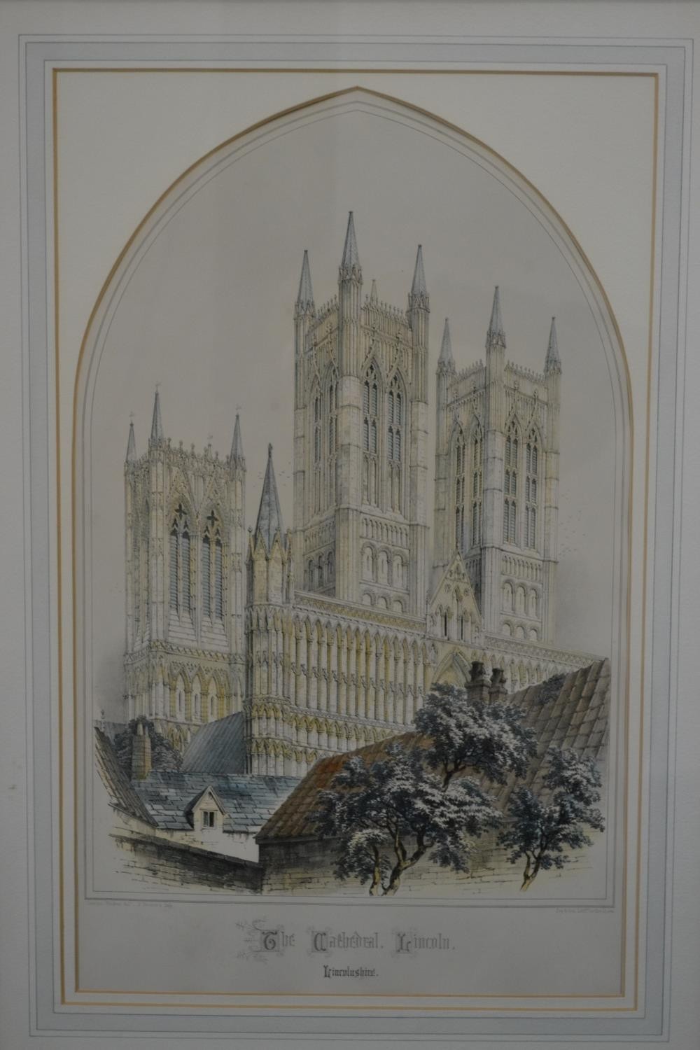 A set of four framed and glazed hand coloured engravings of various Cathedrals. H.67 W.45cm ( - Image 5 of 12
