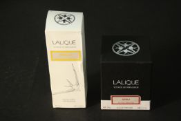 Lalique- one Voyage de Parfeumeur room spray Vanilla (Mexico) and one candle Chilli (Bolivia), boxed