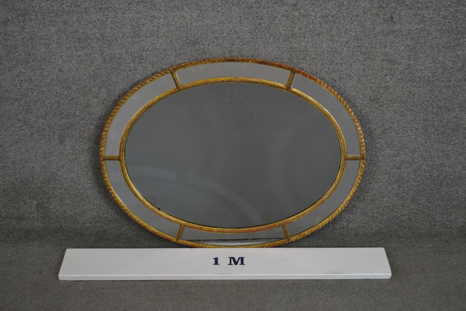 A 19th century Venetian style oval wall mirror with rope design border. H.81 W.60cm - Image 2 of 4