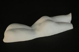 A contemporary wall hanging plaster nude sculpture. H.45 W.16 D.7cm.