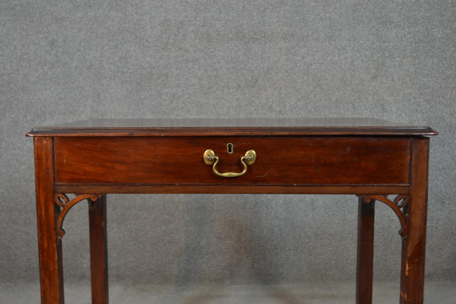 A George III late 18th century mahogany architect's table, with a rectangular top, rising to - Image 2 of 9