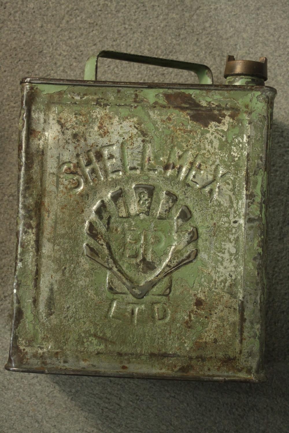 Four 20th century painted metal Jerry cans, marked for O-D-M Ashford, Insect Repellent, BP Ltd Shell - Image 4 of 6