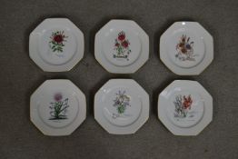 A set of six Royal Copenhagen plates designed by Salvador Dali. From the series "Las Flores