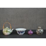 A collection of Chinese ceramics, including a blue and white dragon design porcelain bowl with