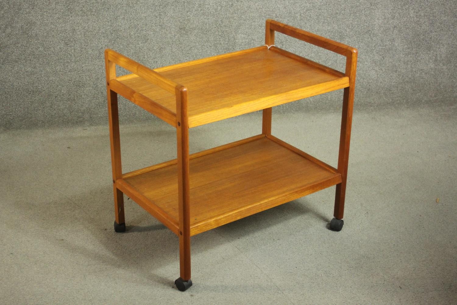 A circa 1970s Danish teak tea trolley, with two tiers, stamped 'Made in Denmark' to the underside. - Image 4 of 8