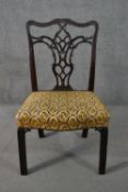 A possibly Irish Chippendale style mahogany side chair, with an ornately carved and pierced splat