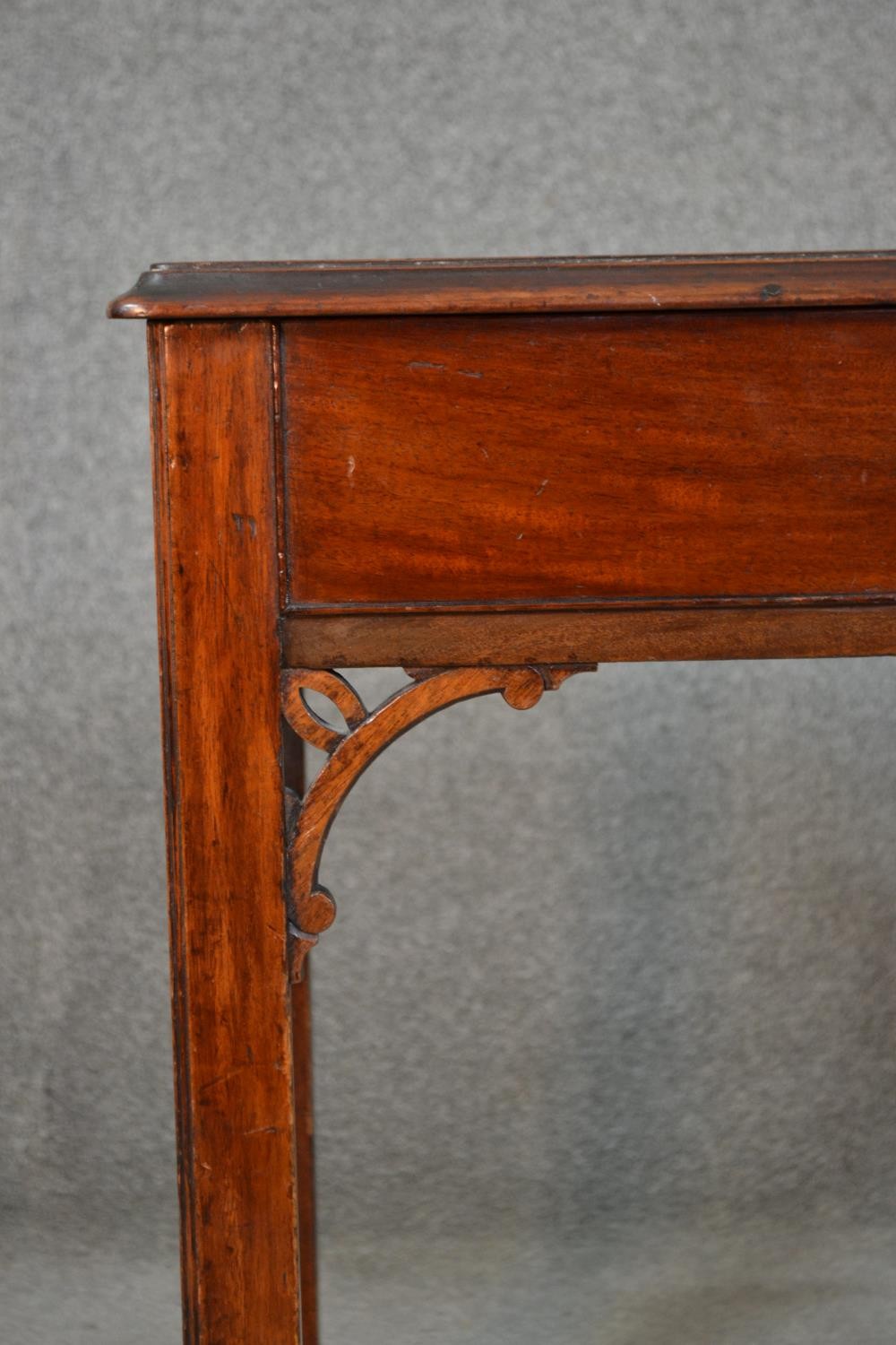 A George III late 18th century mahogany architect's table, with a rectangular top, rising to - Image 3 of 9