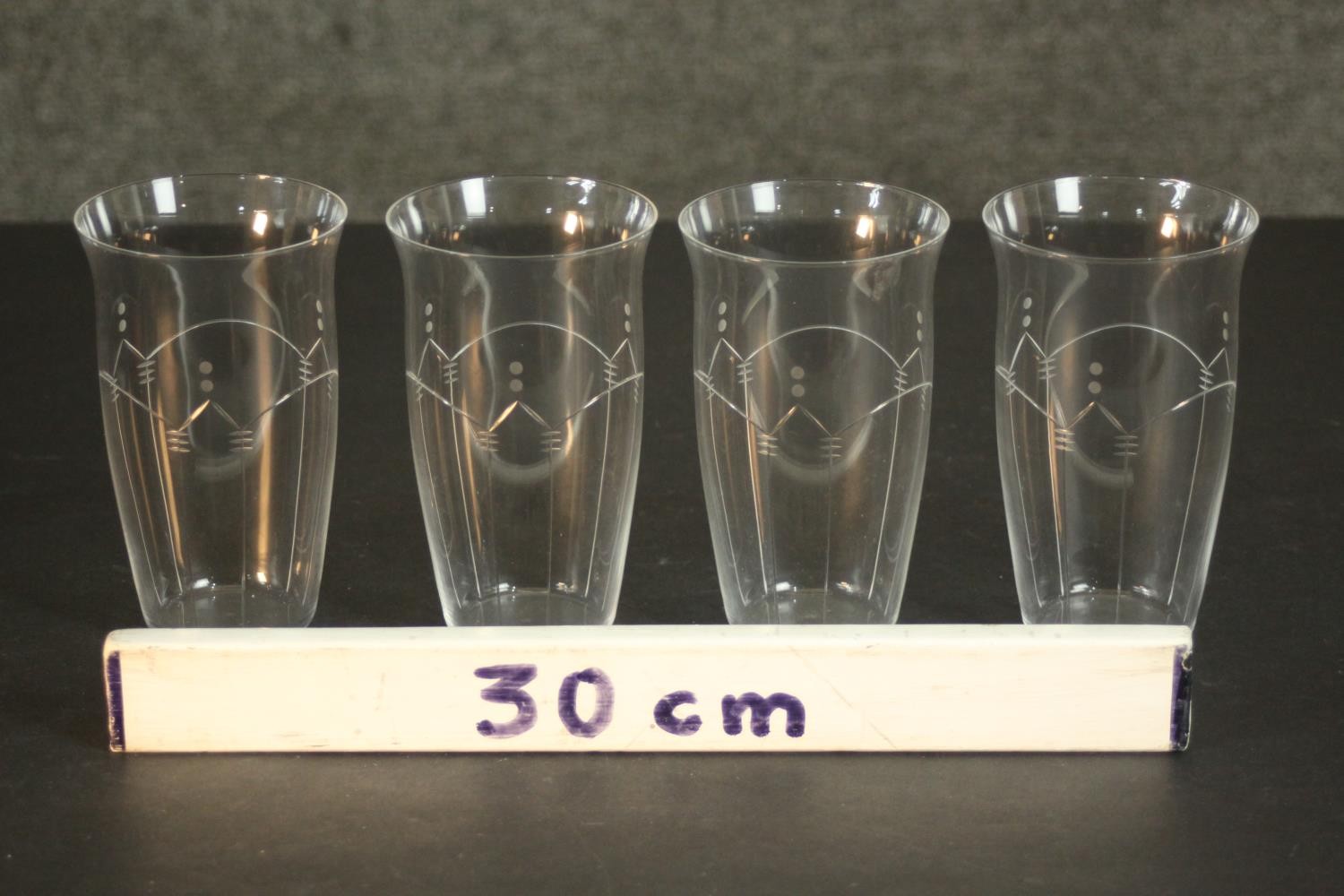 A set of boxed engraved Kikatsu 2818 12oz Tumblers by Kimura Glass with certificate. H.15 W.9 D.9cm. - Image 2 of 5