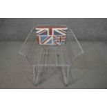 Max McMurdo, an Annie shopping trolley chair, repurposed from an old shopping trolley, with Union