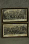 After Nicolas-Henri Tardieu - Two framed and glazed French 19th century engravings one of The Battle