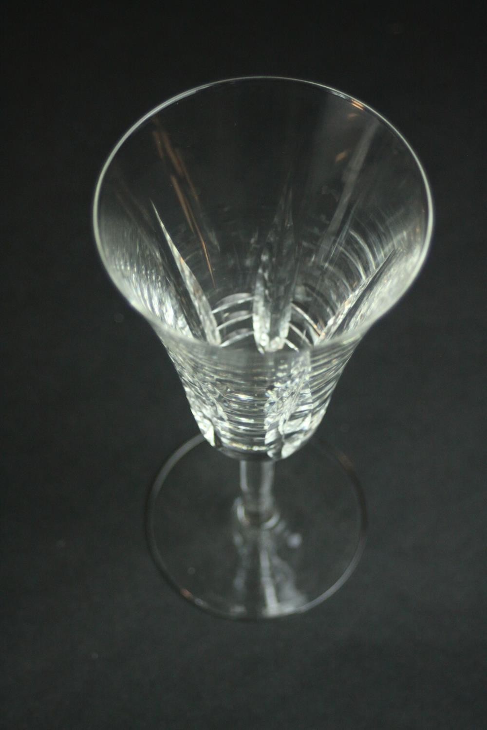 A set of twelve hand cut crystal wine glasses with trumpet shape. H.17 Dia. 8cm. - Image 4 of 4