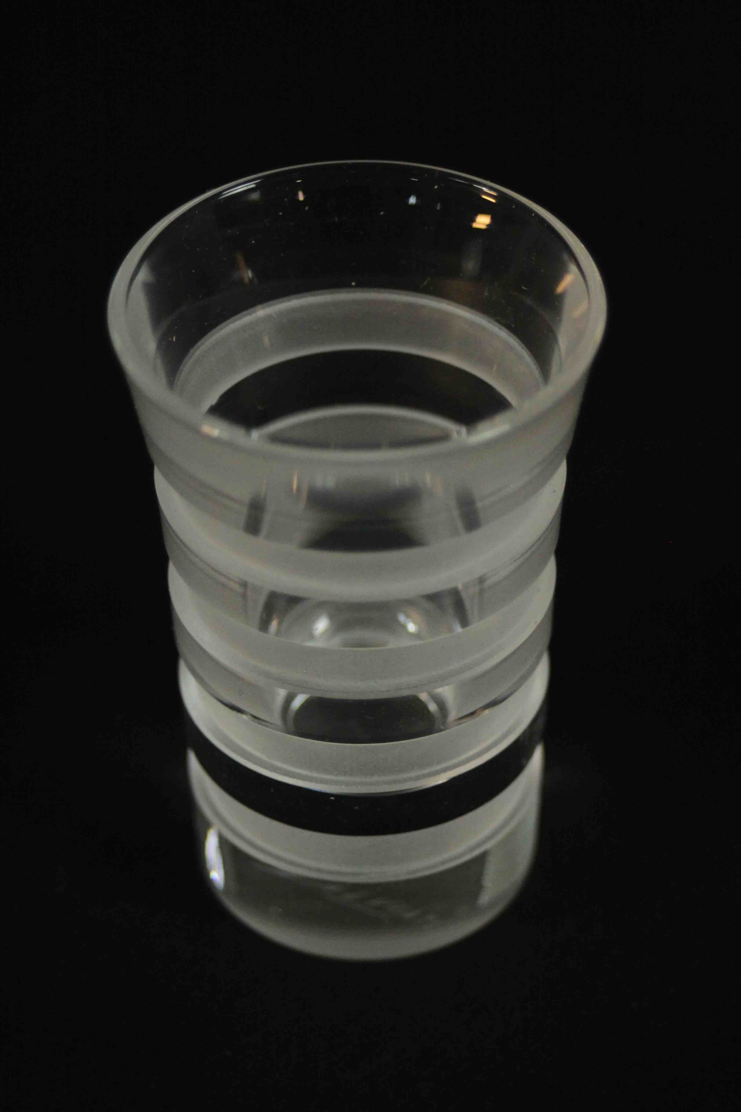 Two sets of six contemporary Salviati Italian glass 'Dune' shot glasses, with engraved decoration, - Image 20 of 21