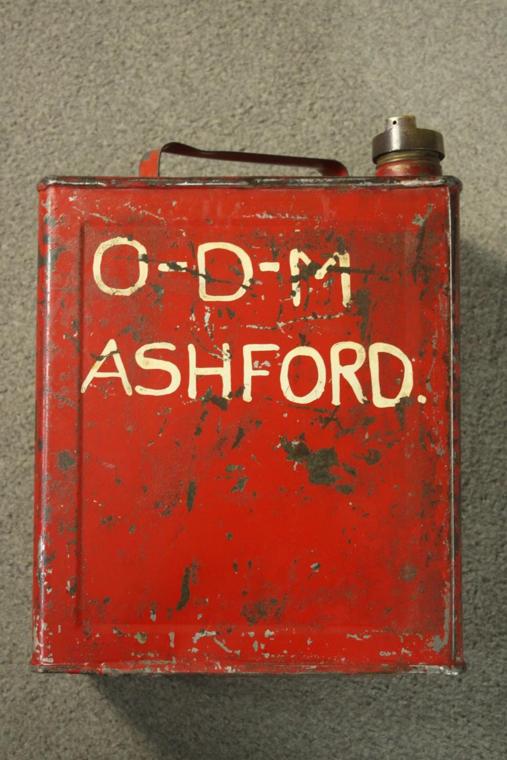 Four 20th century painted metal Jerry cans, marked for O-D-M Ashford, Insect Repellent, BP Ltd Shell - Image 3 of 6