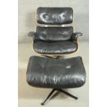 After Charles and Ray Eames (American, 1907 - 1988 / 1912 - 1988), a model 670 lounge chair and