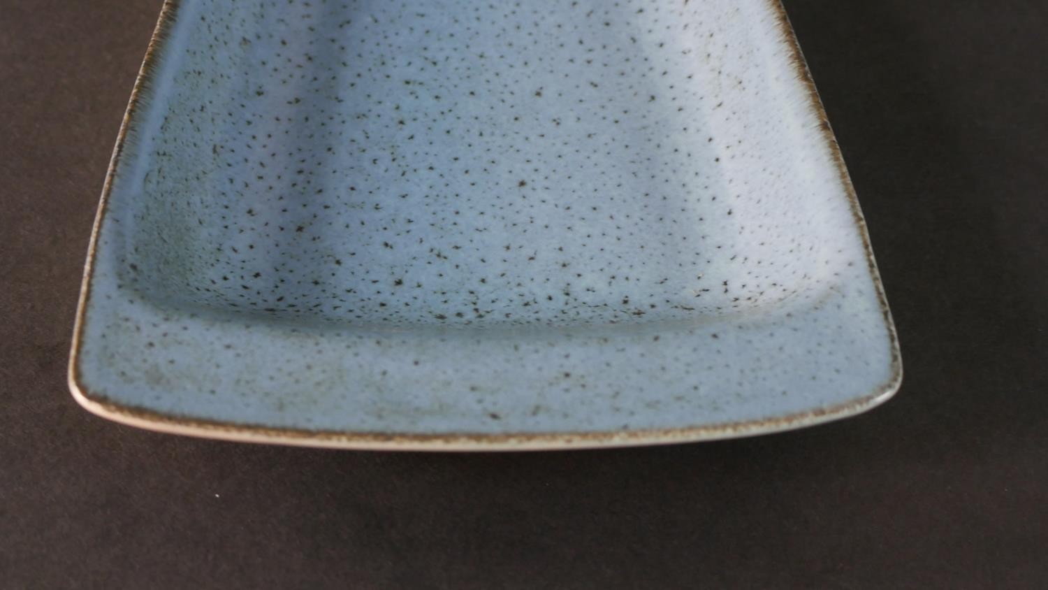 An Eric Leaper Newlyn studio pottery abstract design platter along with a Poole pottery blue glaze - Image 7 of 8
